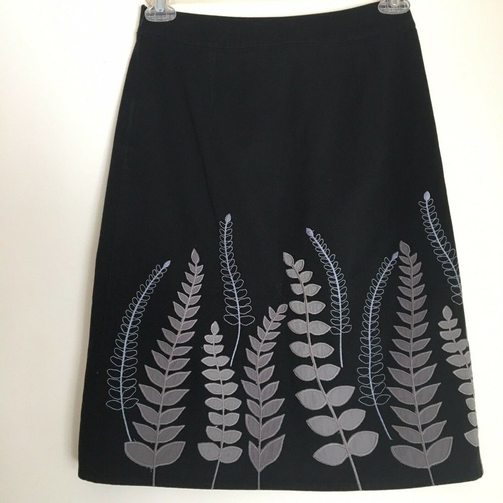 Boden Embroidered Skirt Floral Fern WG413 Long